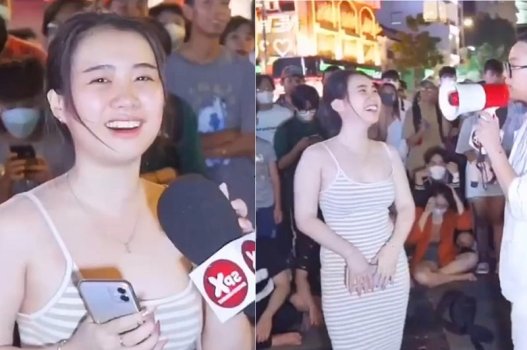 Pham Tram mostra sua buceta rosa com água extremamente animada